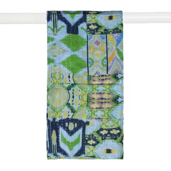 Taj Hotel Home Decor Kantha Cotton Scarve | 1-Piece | Multicolor | 18"x72" - Picture 2 of 2